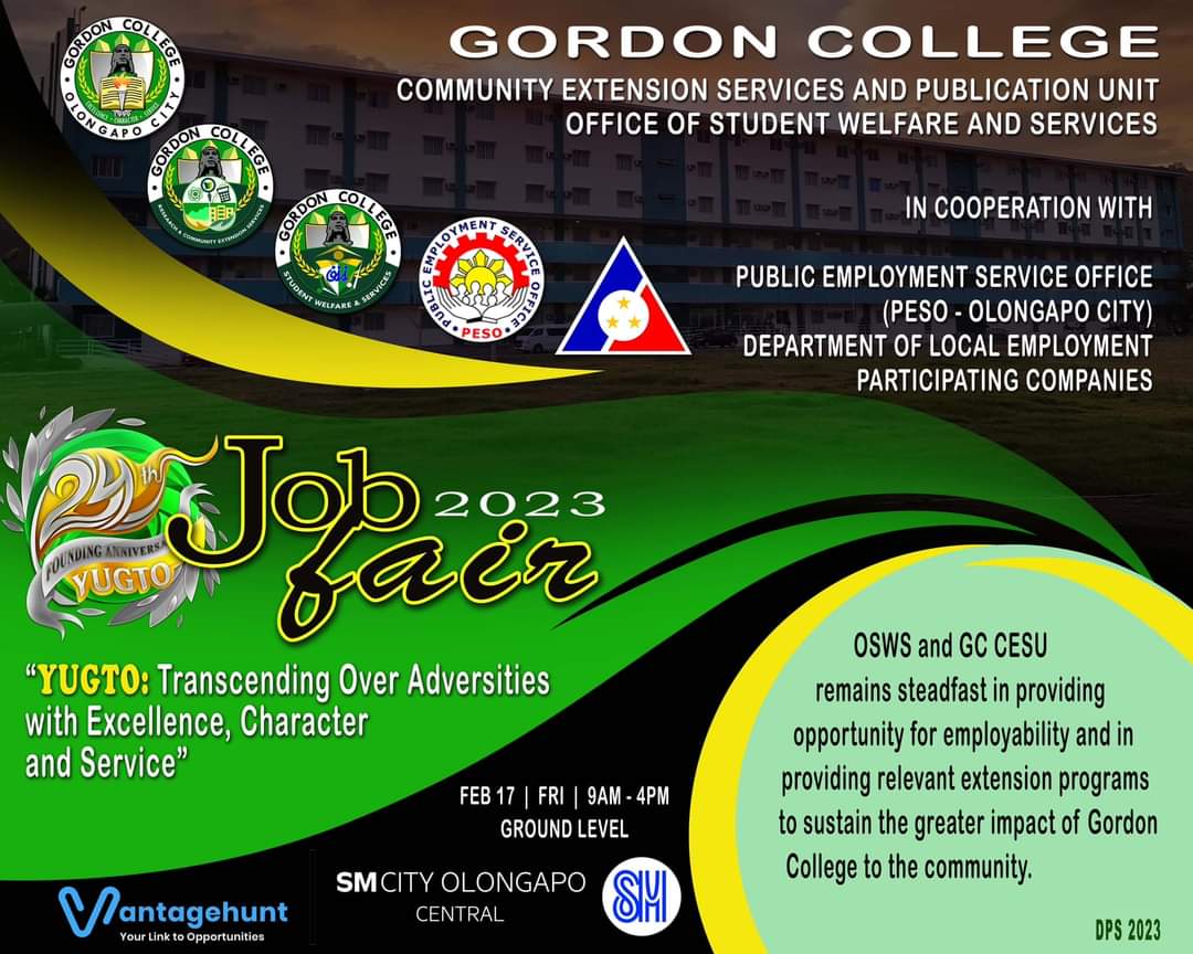 Gordon College Founding Anniversary Job Fair Olongapo Banner Vantagehunt
