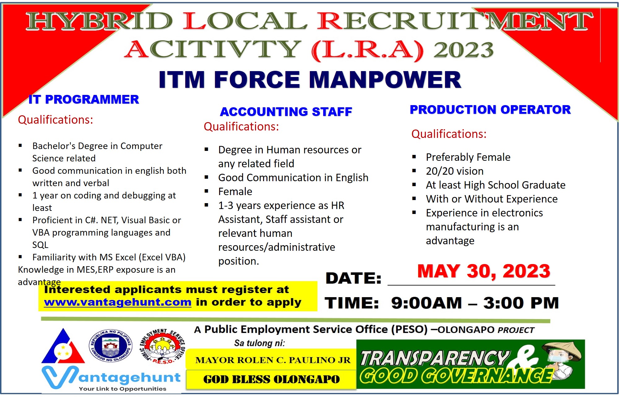 ITM-FORCE MANPOWER - Face to Face Interview Banner Vantagehunt