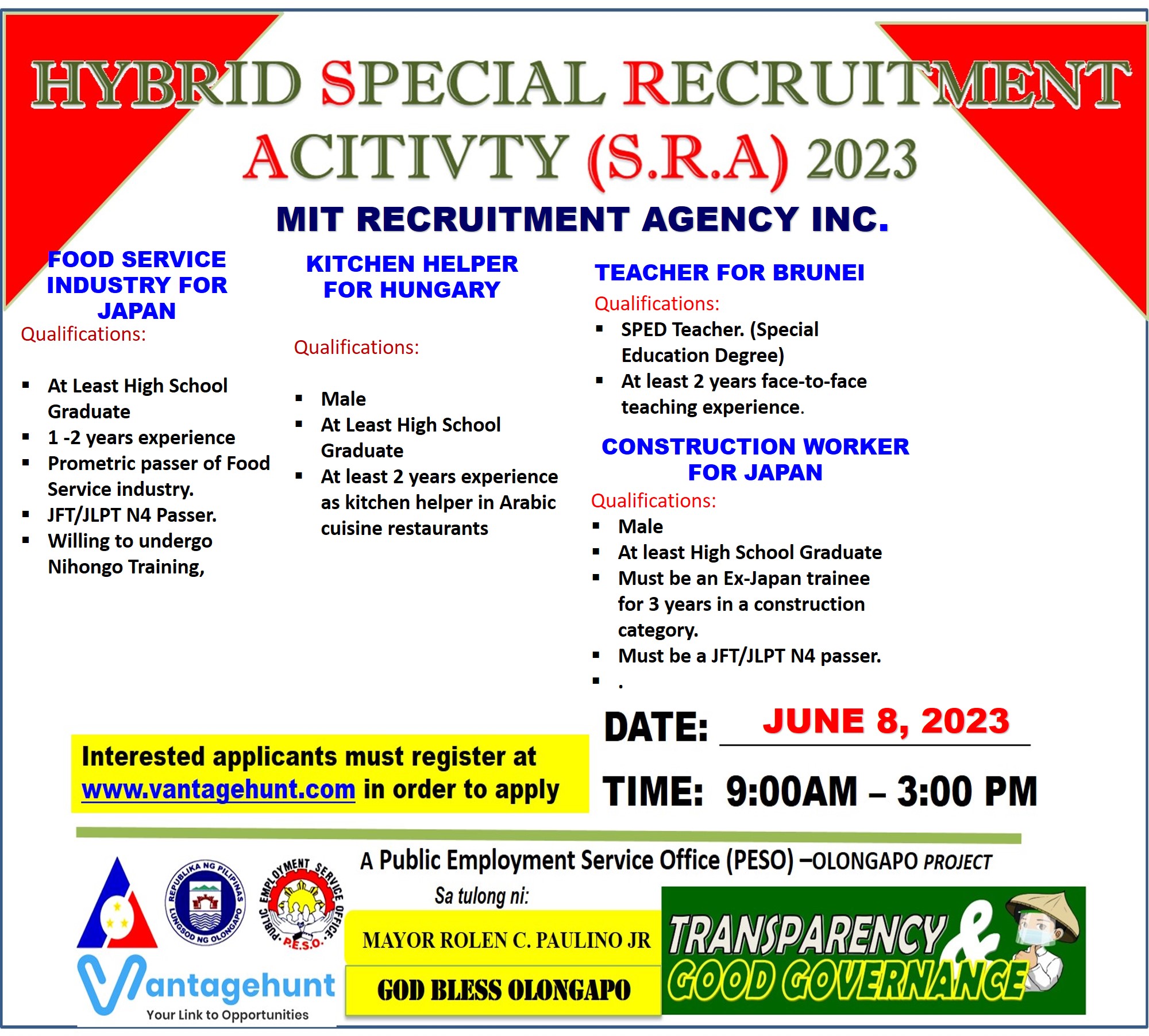 MIT RECRUITMENT AGENCY - Special Recruitment Activity Banner Vantagehunt